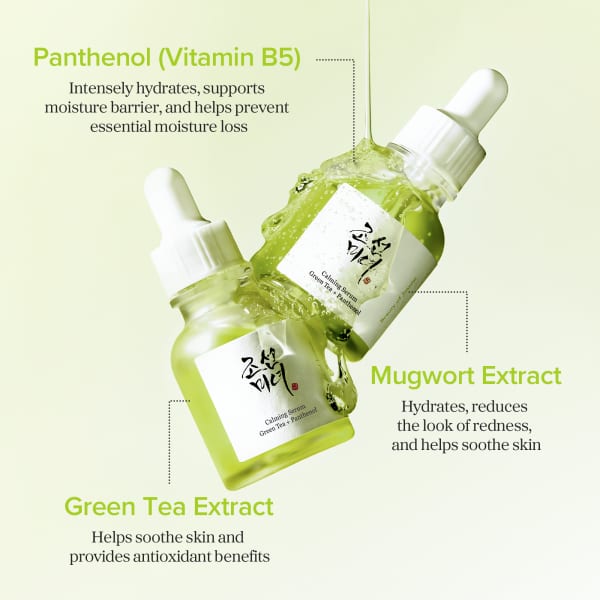 Calming Serum, Green Tea + Panthenol, 1.01 fl oz (30 ml)