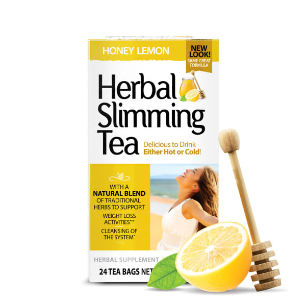 Herbal Slimming Tea, Honey Lemon, Caffeine Free, 24 Tea Bags, 1.7