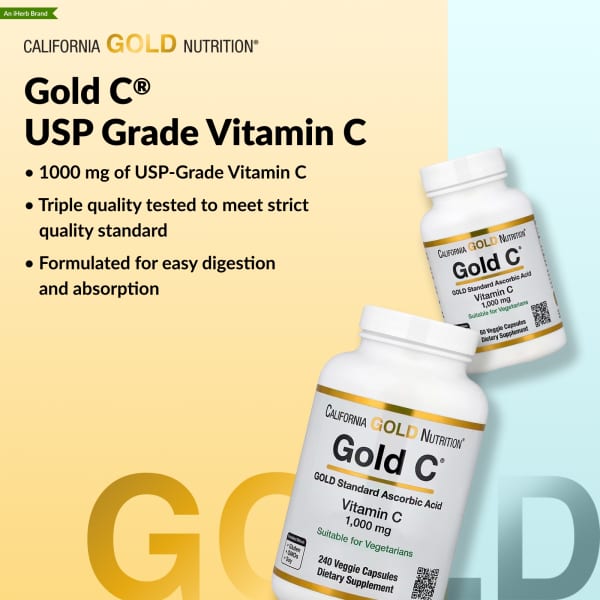 Gold C®, USP Grade Vitamin C, 1,000 mg, 240 Veggie Capsules