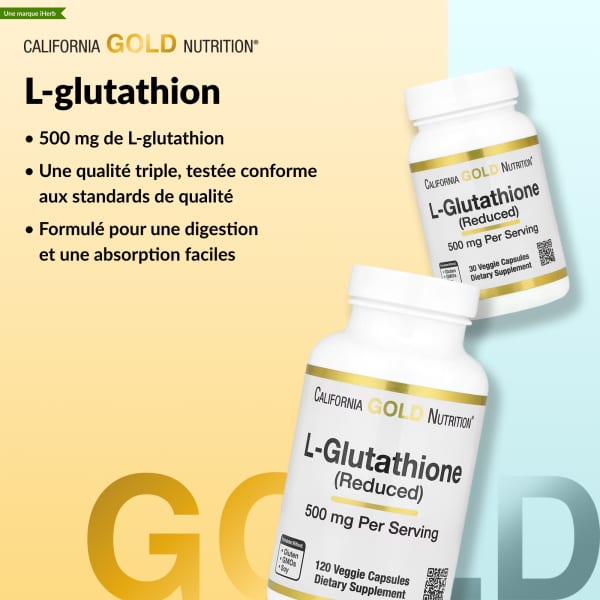 L-glutathion (réduit), 500 mg, 30 capsules végétales