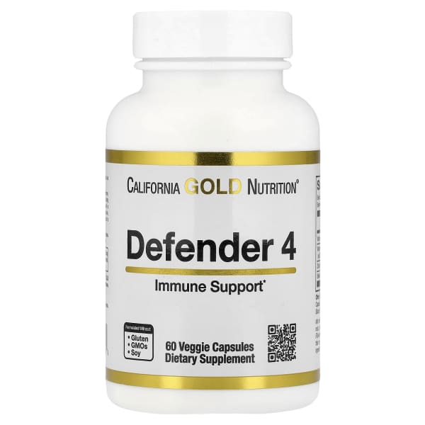 California Gold Nutrition, Defender 4,含维生素 C、维生素 D、锌、硒,60 粒素食胶囊