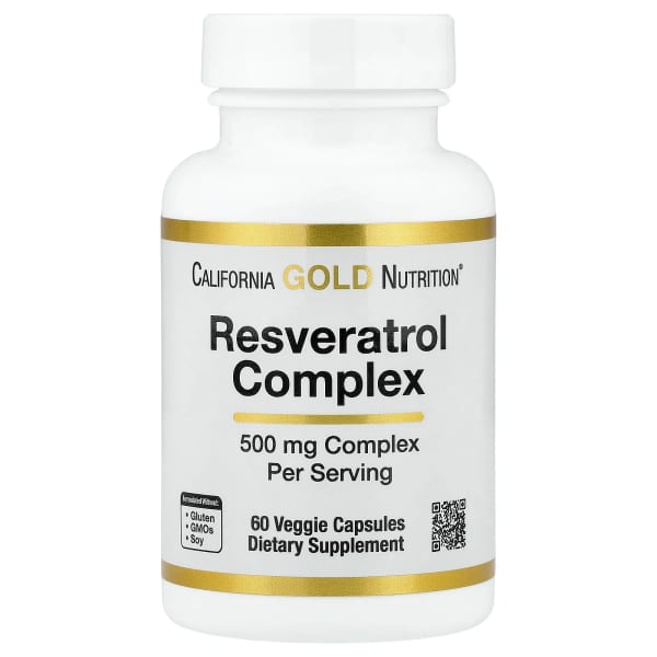 California Gold Nutrition, 白藜芦醇复合物,含葡萄籽提取物、红葡萄酒提取物和反式白藜芦醇,60 粒素食胶囊