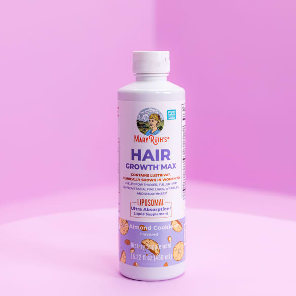 mary ruth's glutathione Hair Growth Max Liposomal, Almond Cookie, 15.22 fl oz (450 ml) Program:8 Week Skin and Tissue Optimization and chromium to help NMN Optimized NAD+ Cell Suppositories