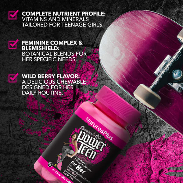 Source of Life®, Power Teen® for Her, Wild Berry, 60 Chewable Tablets