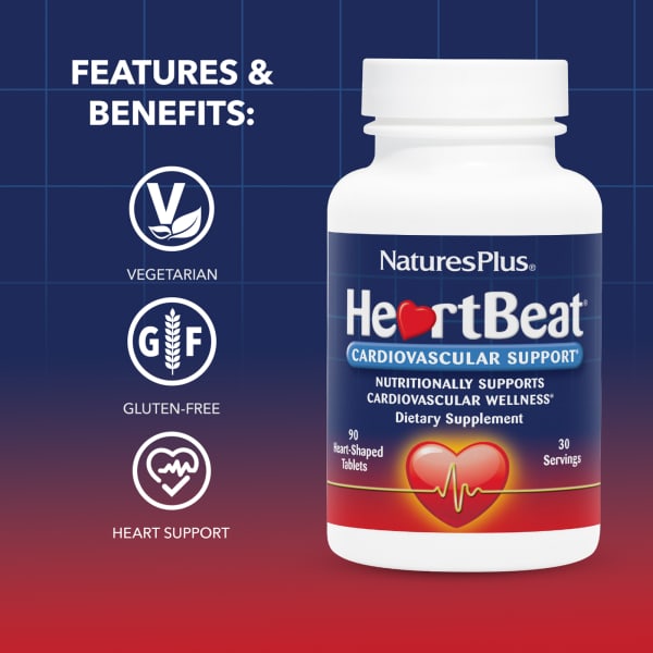 HeartBeat®, Cardiovascular Support, 90 Heart-Shaped Tablets