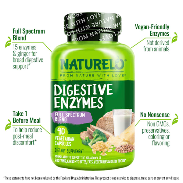 Digestive Enzymes, Full Spectrum Blend, 90 Vegetarian Capsules