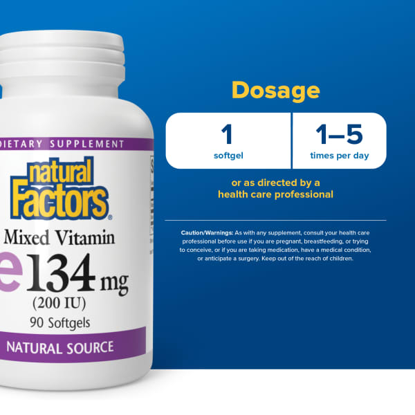 混合ビタミンE、134mg（200 IU）、ソフトジェル90粒