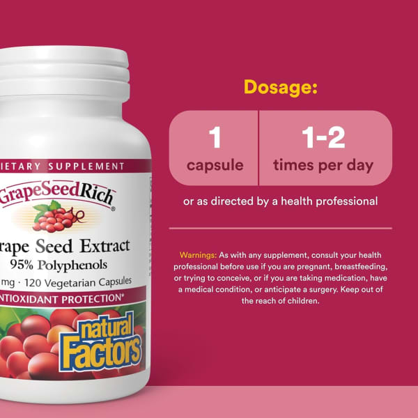 GrapeSeedRich®, Grape Seed Extract, 100 mg, 120 Vegetarian Capsules