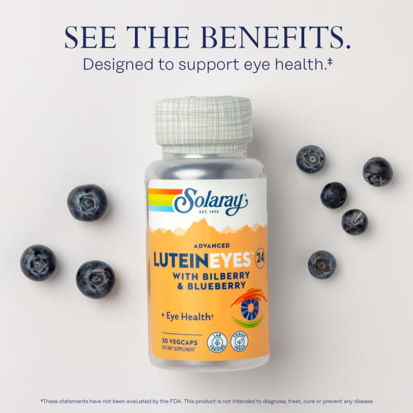 advanced eye care with lutein 40mg bilberry 260mg l-glutathione 50mg Eyes™ 24 & Blueberry, 30 VegCaps nerve health