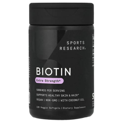 Sports Research Biotin 5000mcg with Coconut Oil