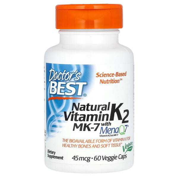 Doctor's Best Natural Vitamin K2 MK-7 100mcg, 60 veg capsules, view 2
