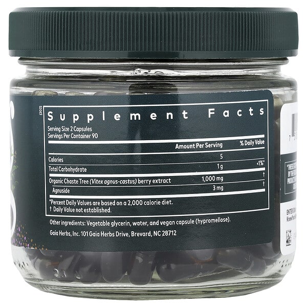 Gaia Herbs Vitex Berry (Chasteberry), 60 veg caps, view 2