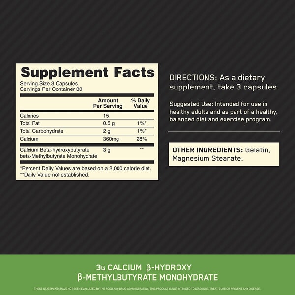 Optimum Nutrition HMB 1000mg, 90 capsules