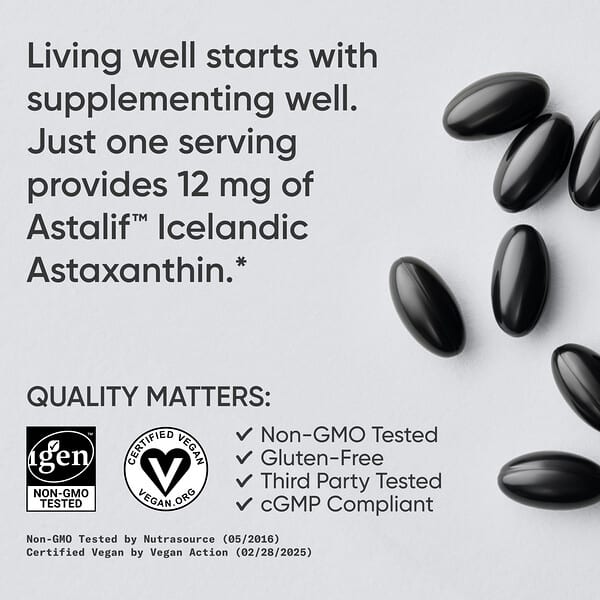 Sports Research Astaxanthin 12mg with Coconut Oil, 60 softgels, view 2