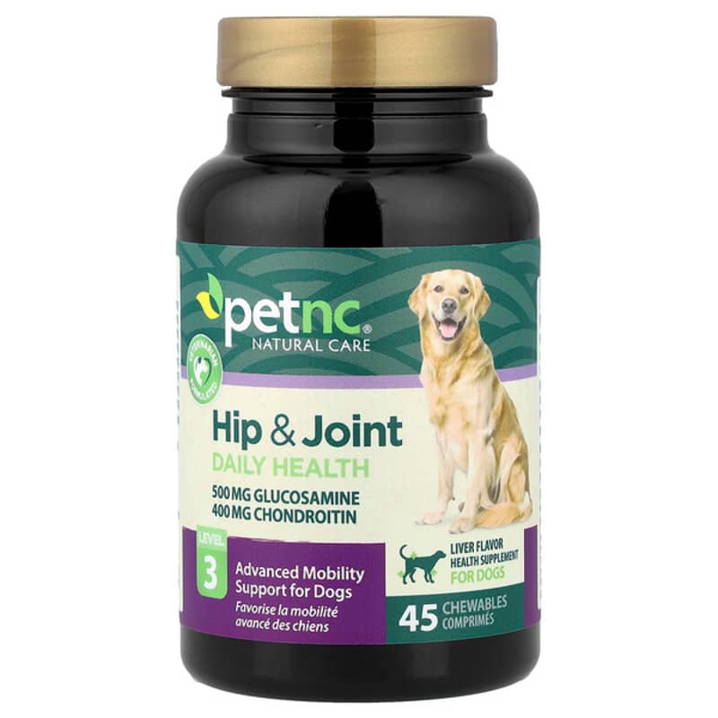 petnc NATURAL CARE, Hip & Joint, Level 3, For Dogs, Liver, 45 Chewables