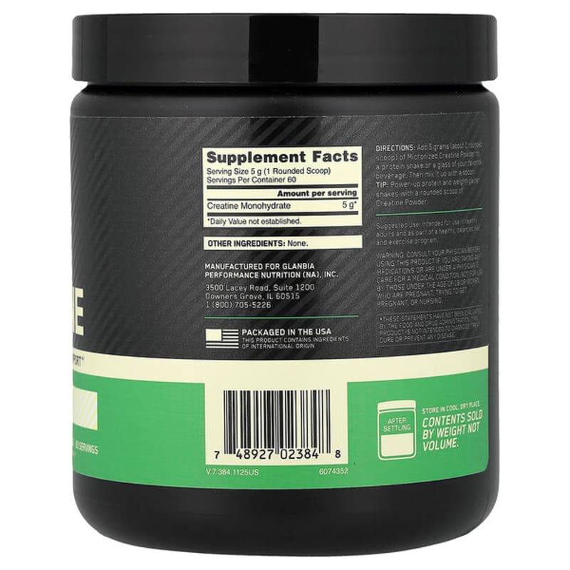 Optimum Nutrition, Micronized Creatine Powder, Unflavored, 10.58 oz (300 g)