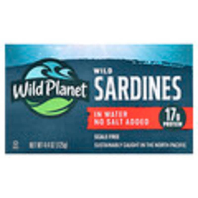 Wild Planet, Wild Sardines In Water, No Salt Added, 4.4 oz (125 g)