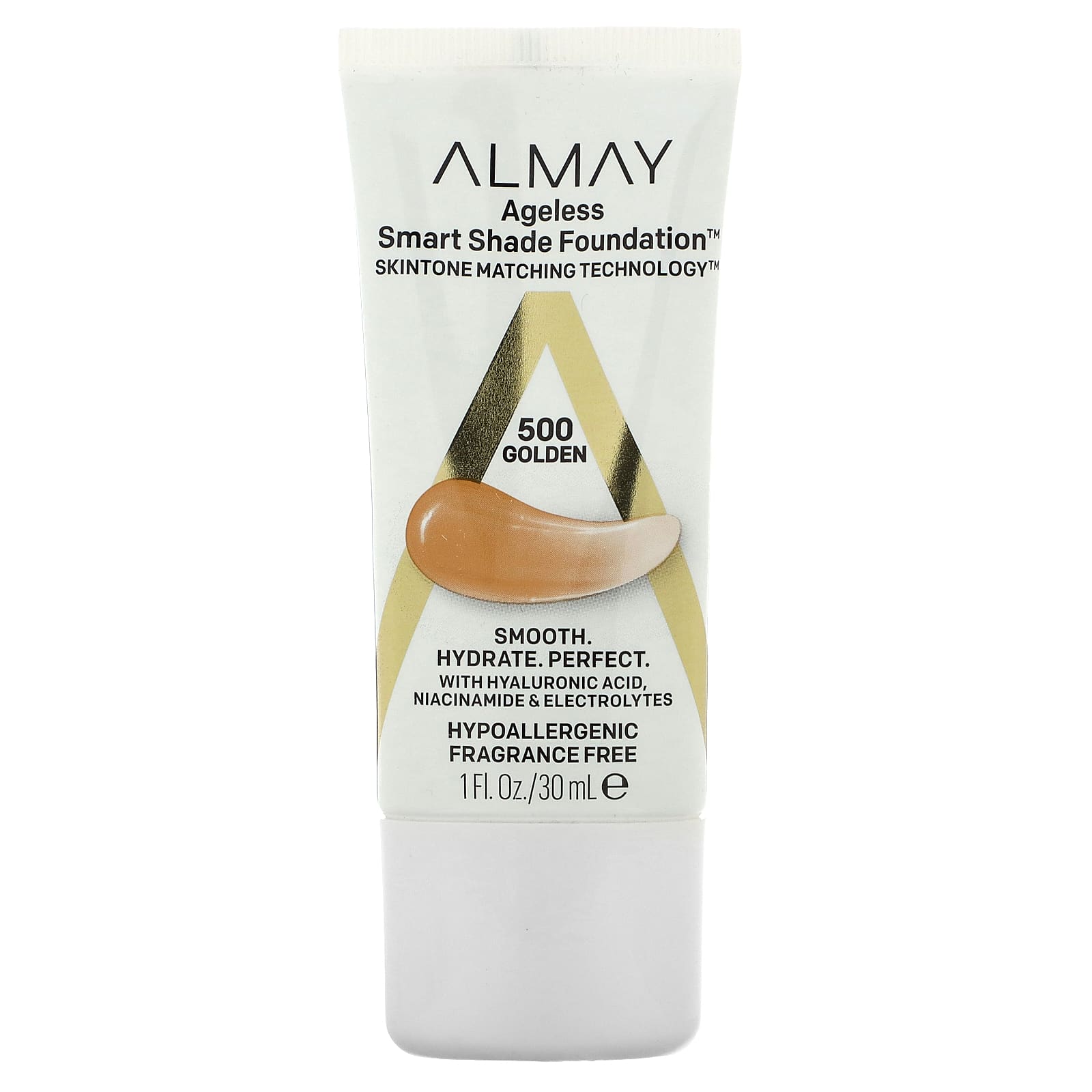 Almay, тональный крем Ageless Smart Shade, оттенок 500 золотистый, 30 мл (1 жидк. унция)