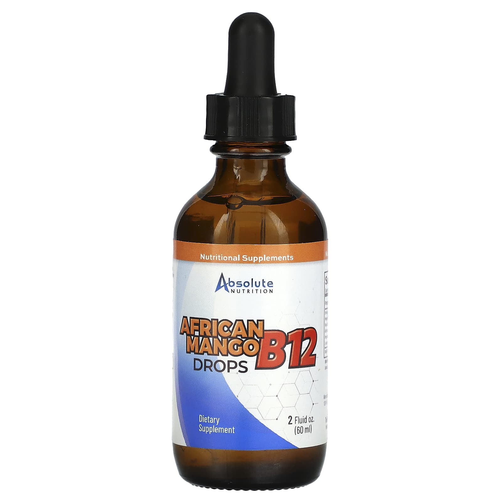 Absolute Nutrition, Африканское манго, капли B12, 60 мл (2 жидк. Унции)