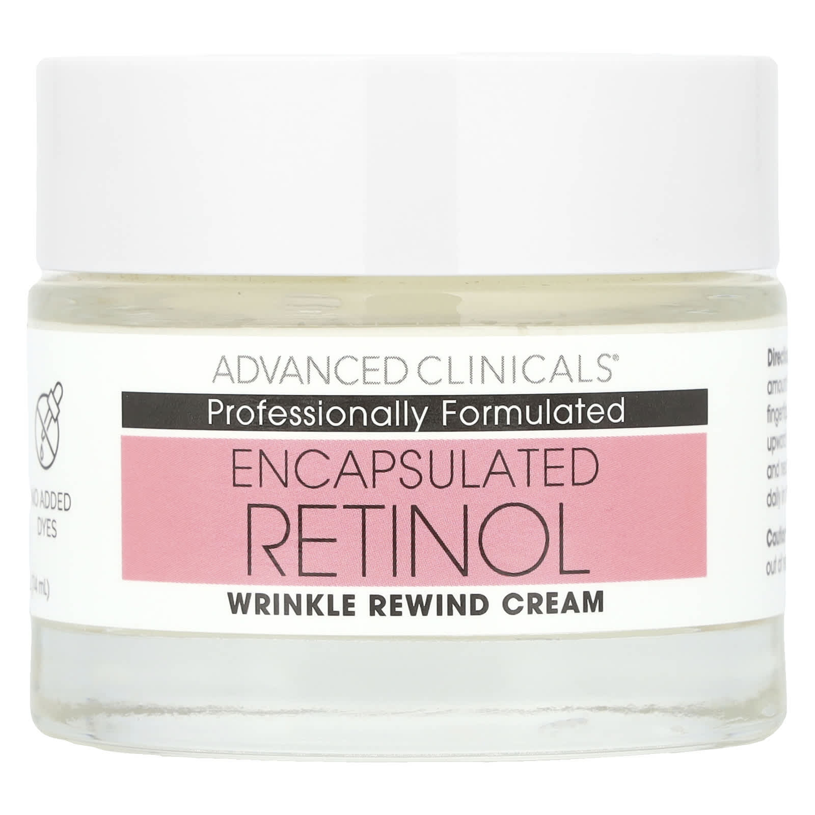 Advanced Clinicals, Encapsulated Retinol, Rapid Wrinkle Rewind Cream, Fragrance Free, 2 fl oz (59 ml)