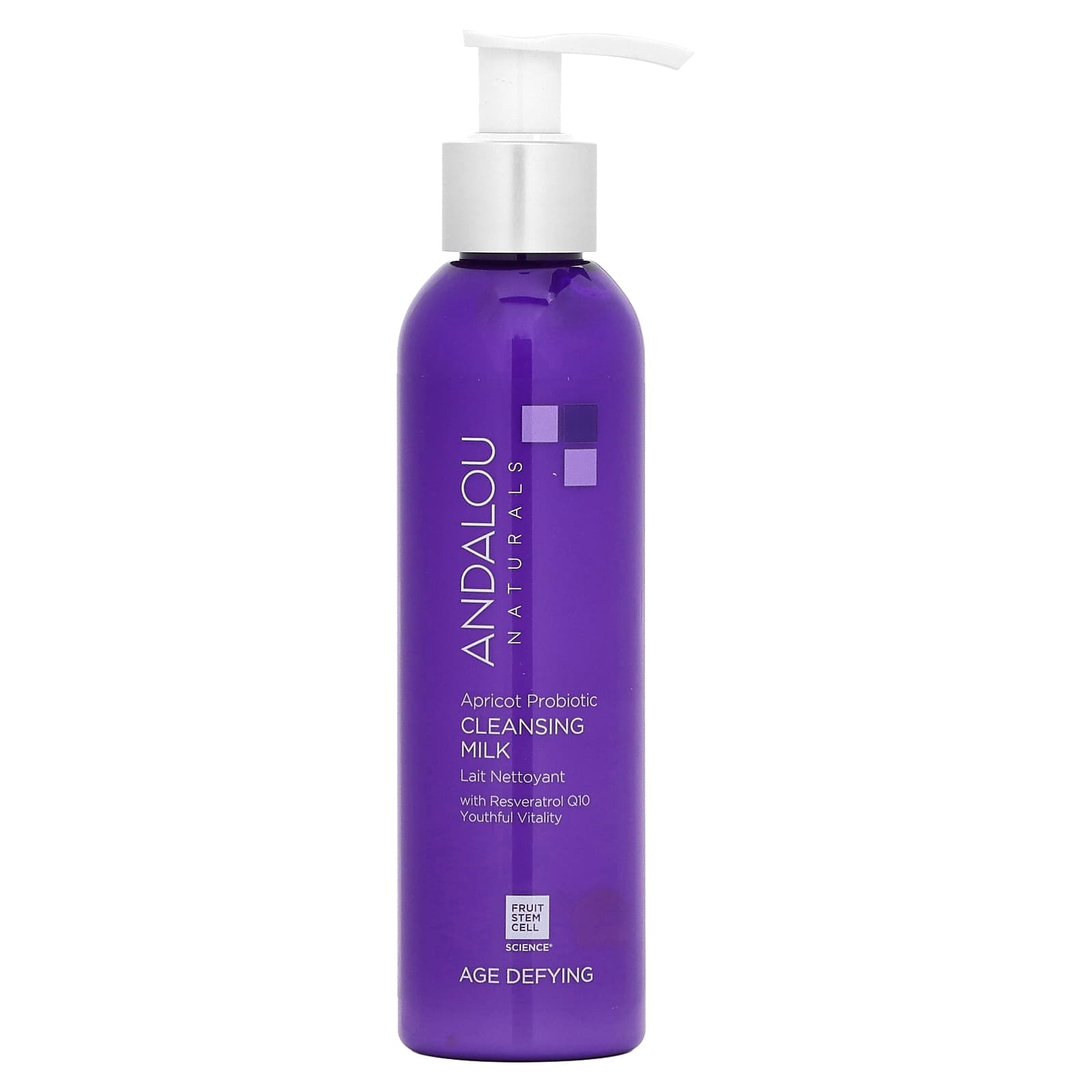 Andalou Naturals, очищающее молочко с абрикосовыми пробиотиками, антивозрастное, 178 мл (6 жидк. унций)