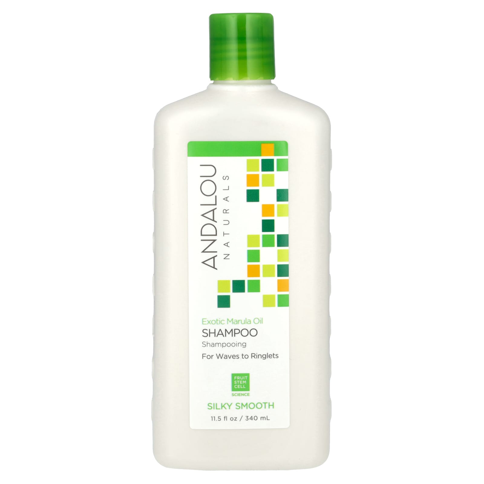 Andalou Naturals, Шампунь, шелковистая гладкость, от волн до локонов, экзотическое масло марулы, 340 мл (11,5 жидк. Унции)