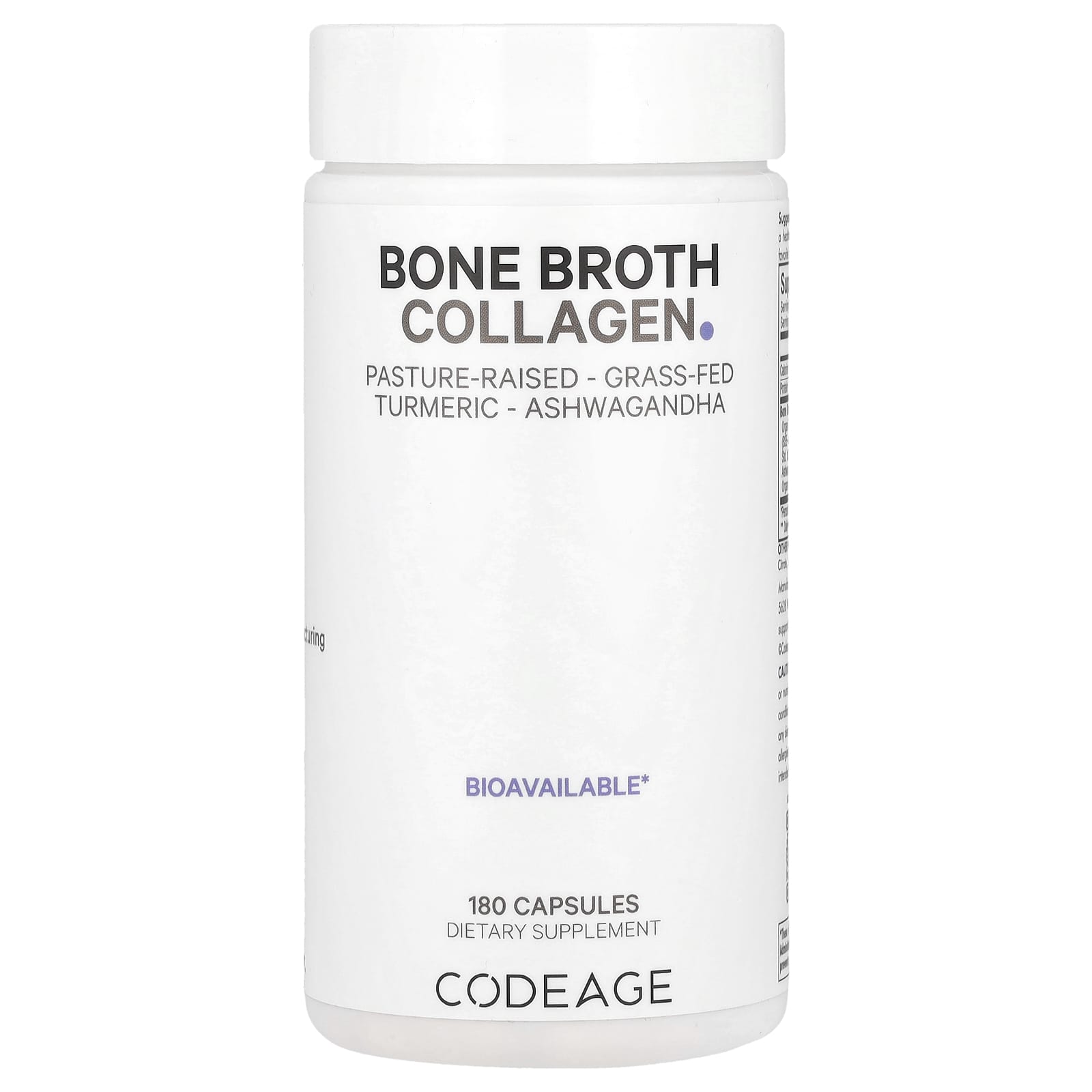 Codeage, Bone Broth Collagen, 180 капсул