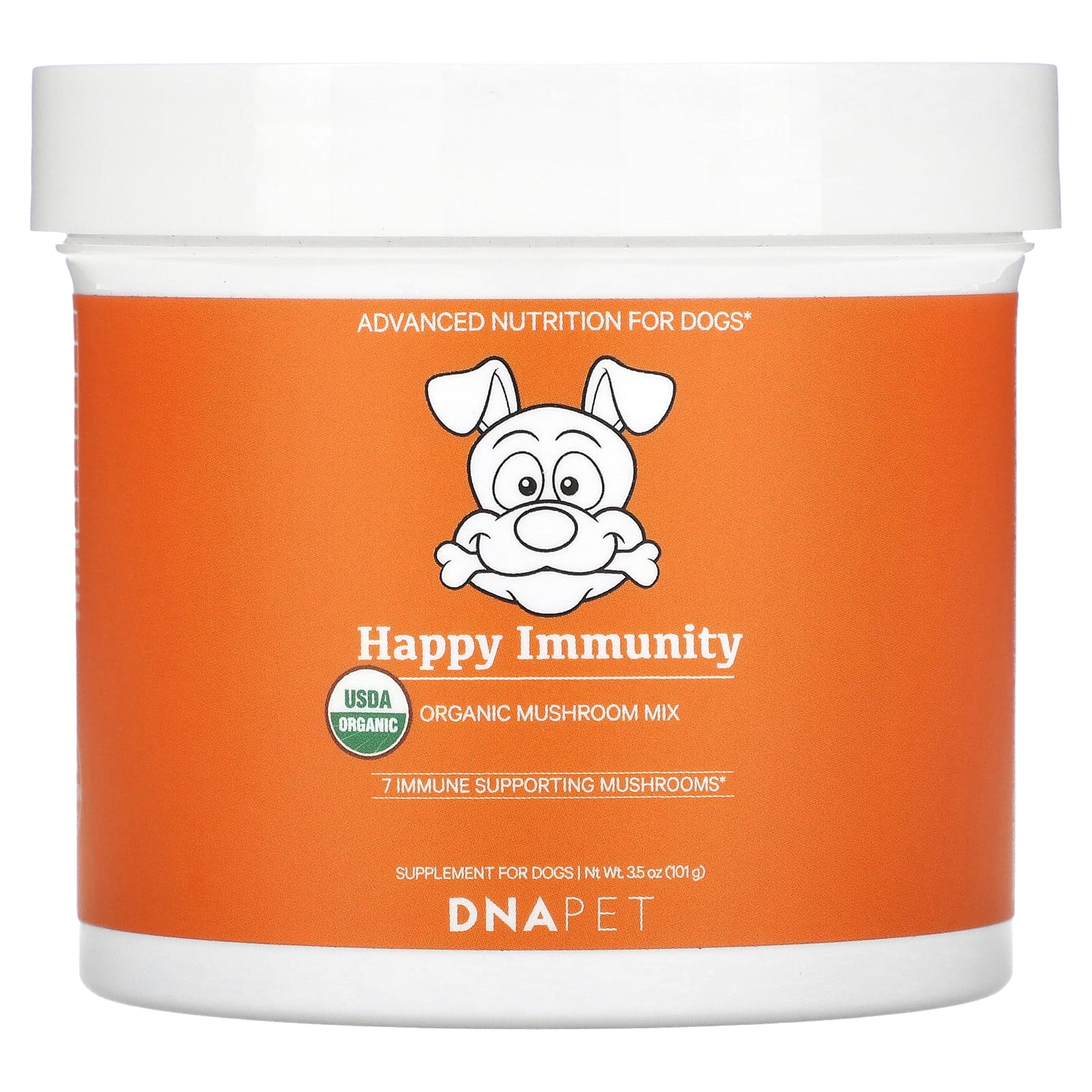 Codeage, DNA Pet, Happy Immunity, смесь грибов, сертификат USDA Organic, для собак, 101 г (3,5 унции)