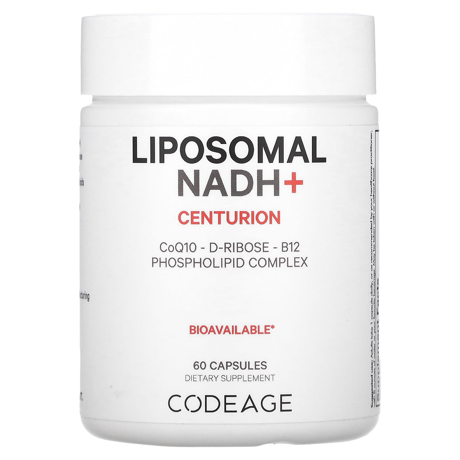 Codeage, Liposomal NADH +, центурион, 60 капсул