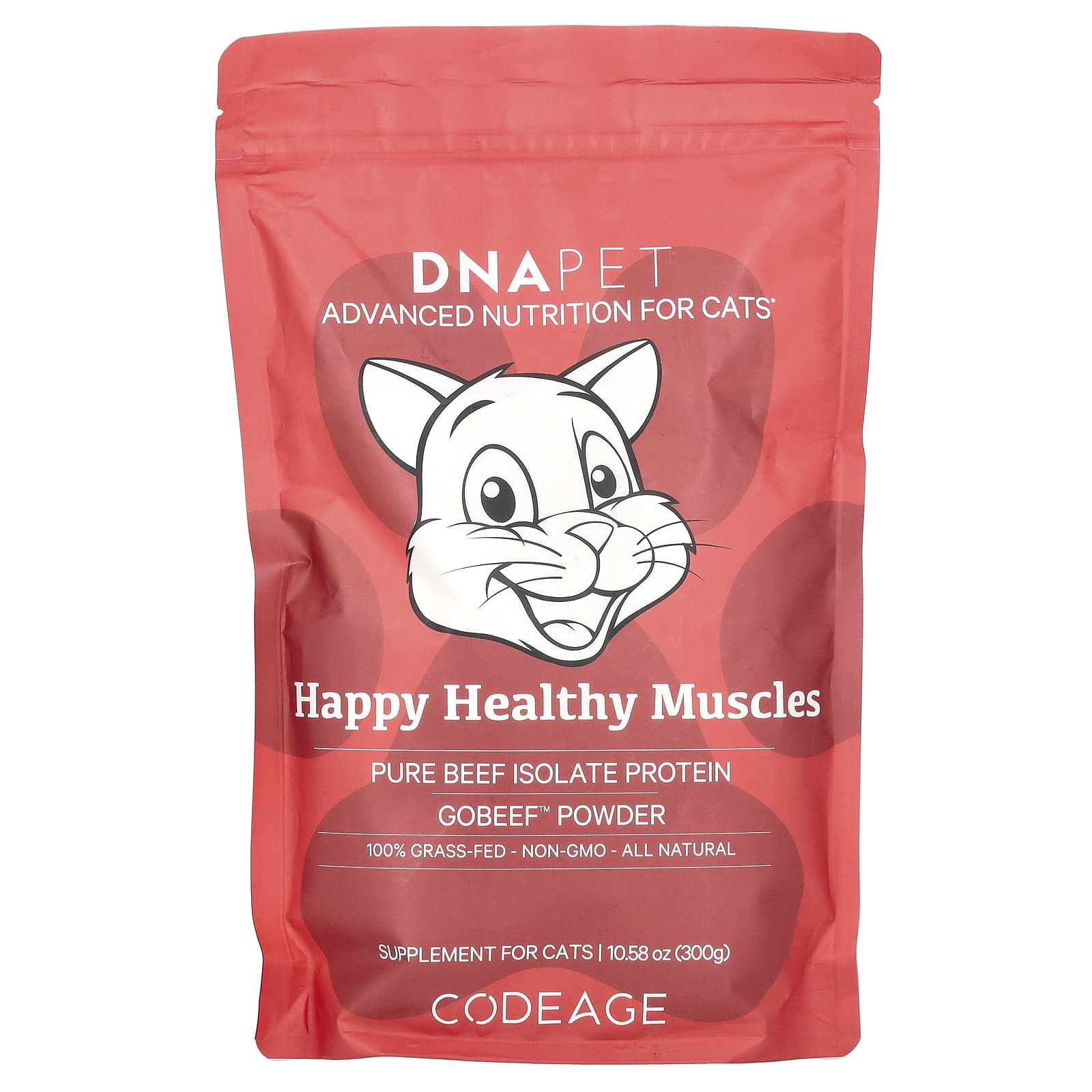 Codeage, ДНК Pet, Happy Healthy Muscles для кошек, без ароматизаторов, 300 г (10,58 унции)