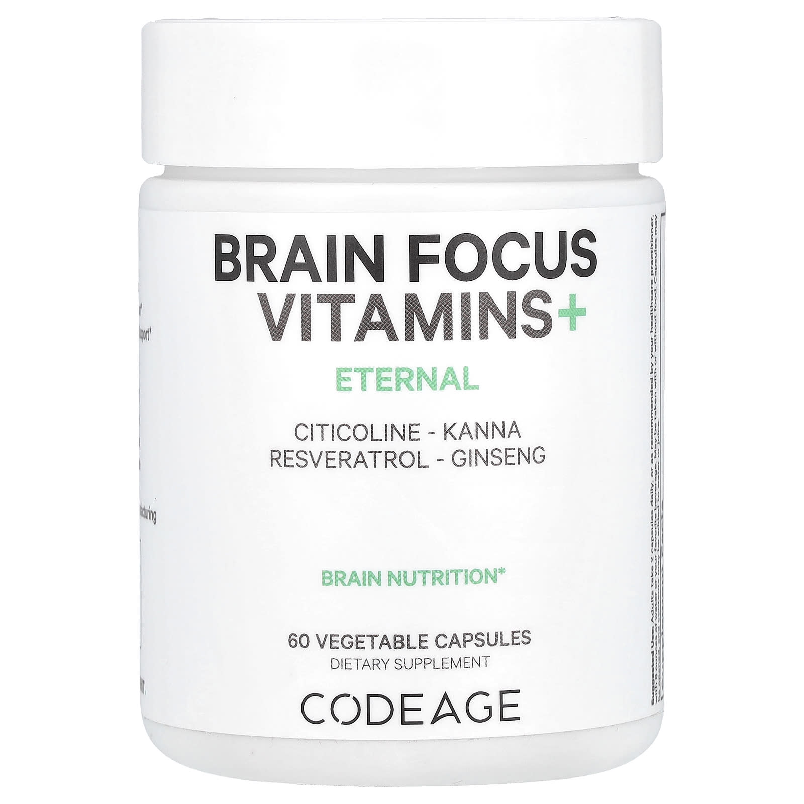 Codeage, Brain Focus Vitamins +, 60 растительных капсул