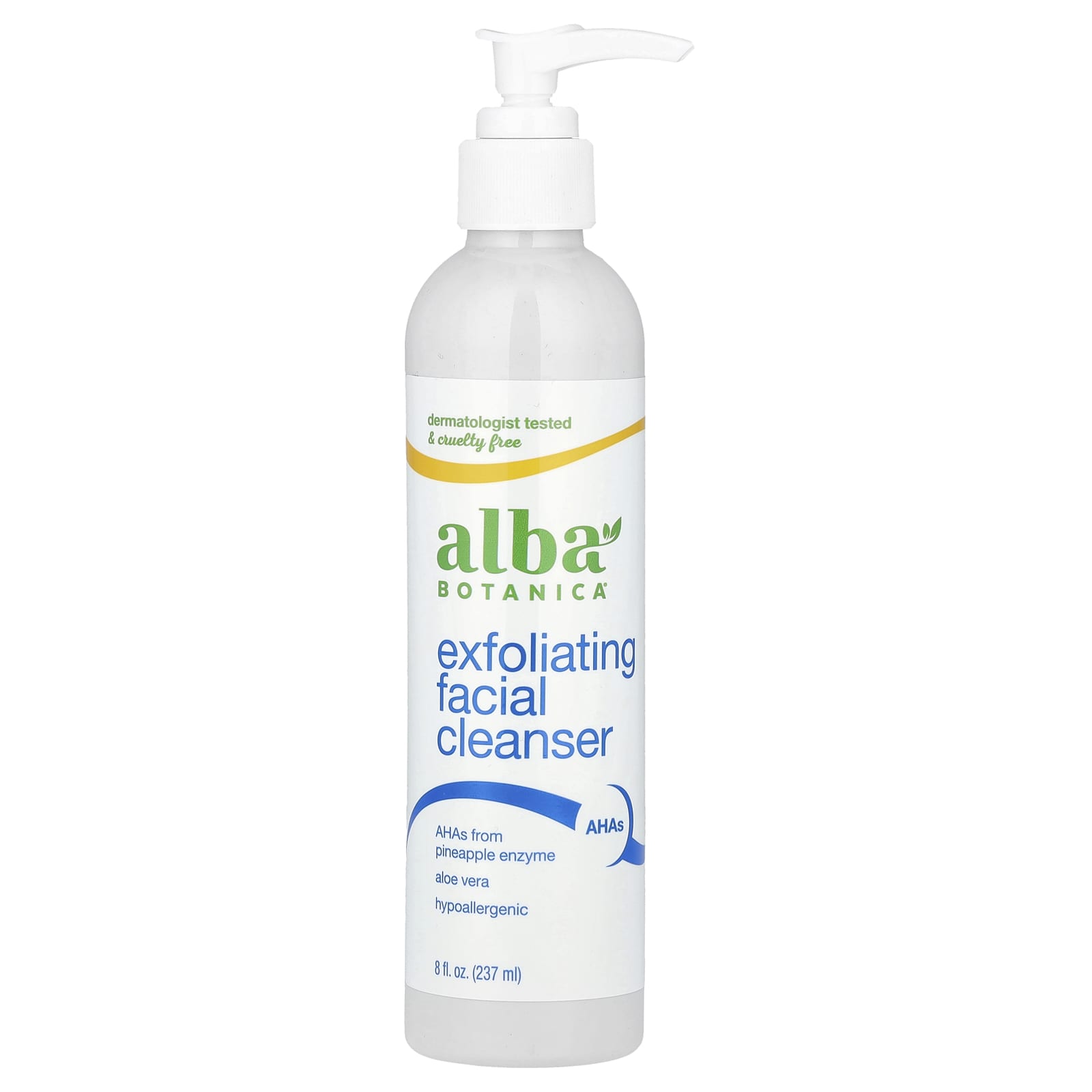 Alba Botanica, очищающее средство для лица «гавайское», с очищающими поры ферментами ананаса, 237 мл (8 жидк. унций)
