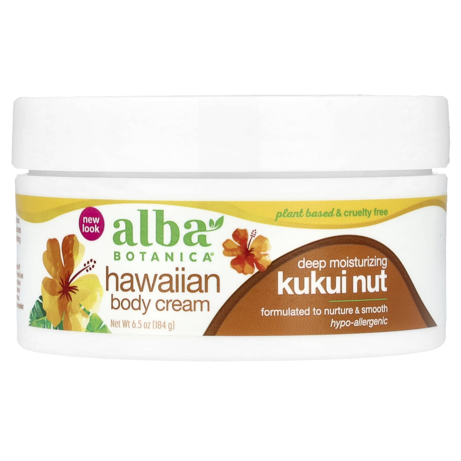 Alba Botanica, Гавайский крем для тела, орех кукуи, 184 г (6,5 унции)