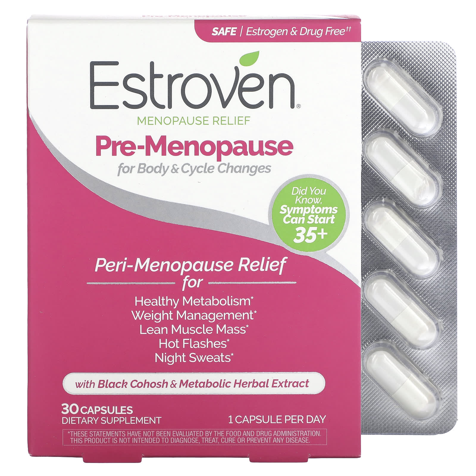 Estroven Menopause Relief Pre-Menopause 30 капсул 3990₽