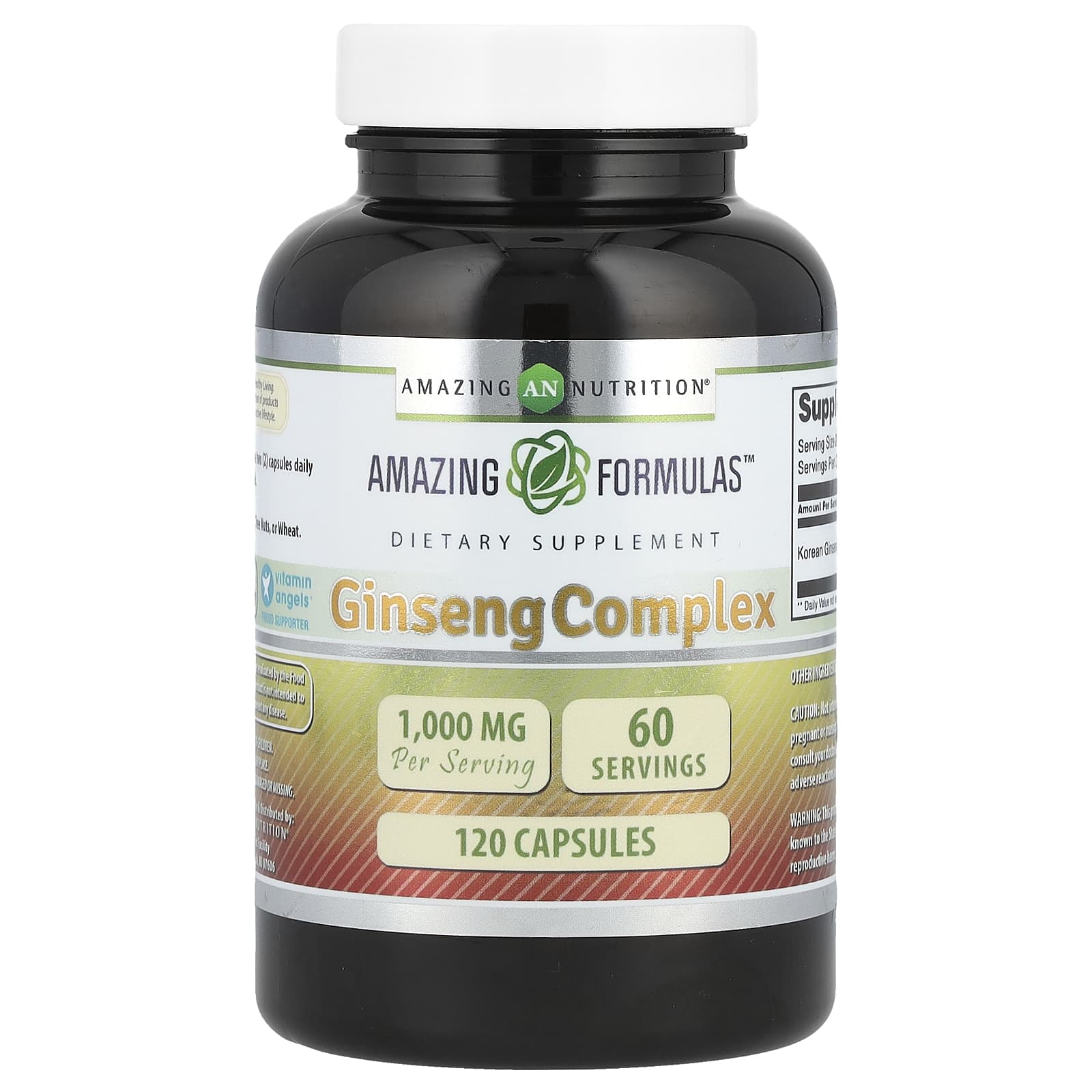 Amazing Nutrition, Комплекс женьшеня, 1000 мг, 120 капсул (500 мг в каждой капсуле)