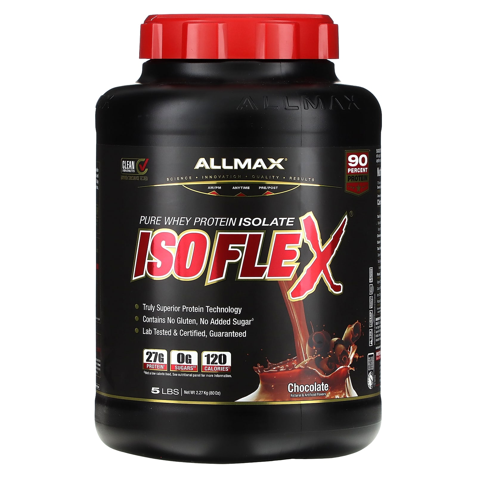 ALLMAX, ISOFLEX®, чистый изолят сывороточного протеина, шоколад, 2,27 кг (5 фунтов)