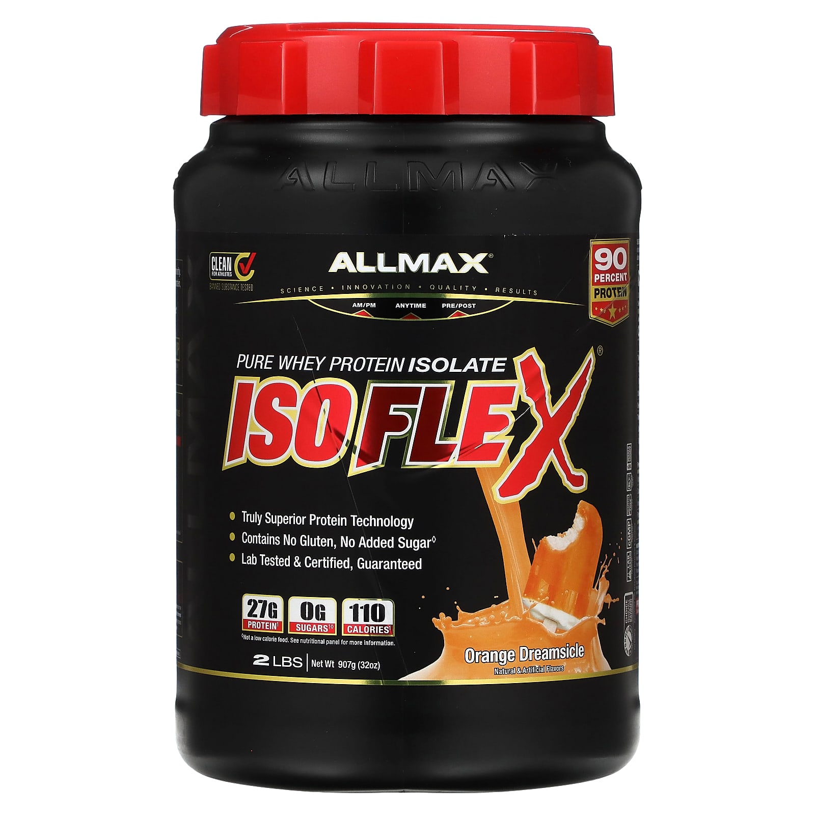 ALLMAX Isoflex чистый изолят сывороточного протеина апельсиновый сок 907 г 2 фунта 9890₽