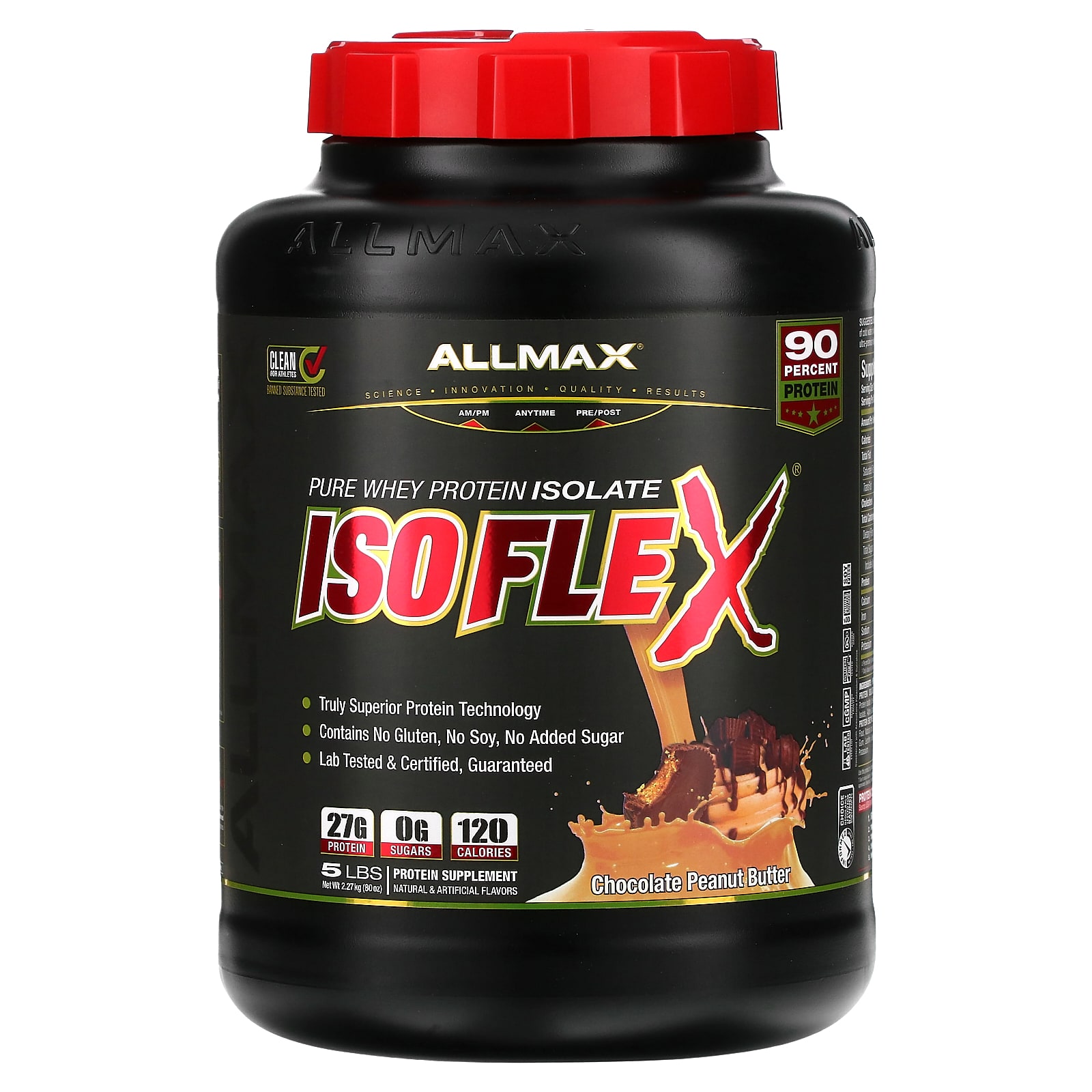 ALLMAX Isoflex чистый изолят сывороточного протеина шоколад с арахисовой пастой 227 кг 5 фунтов 22890₽