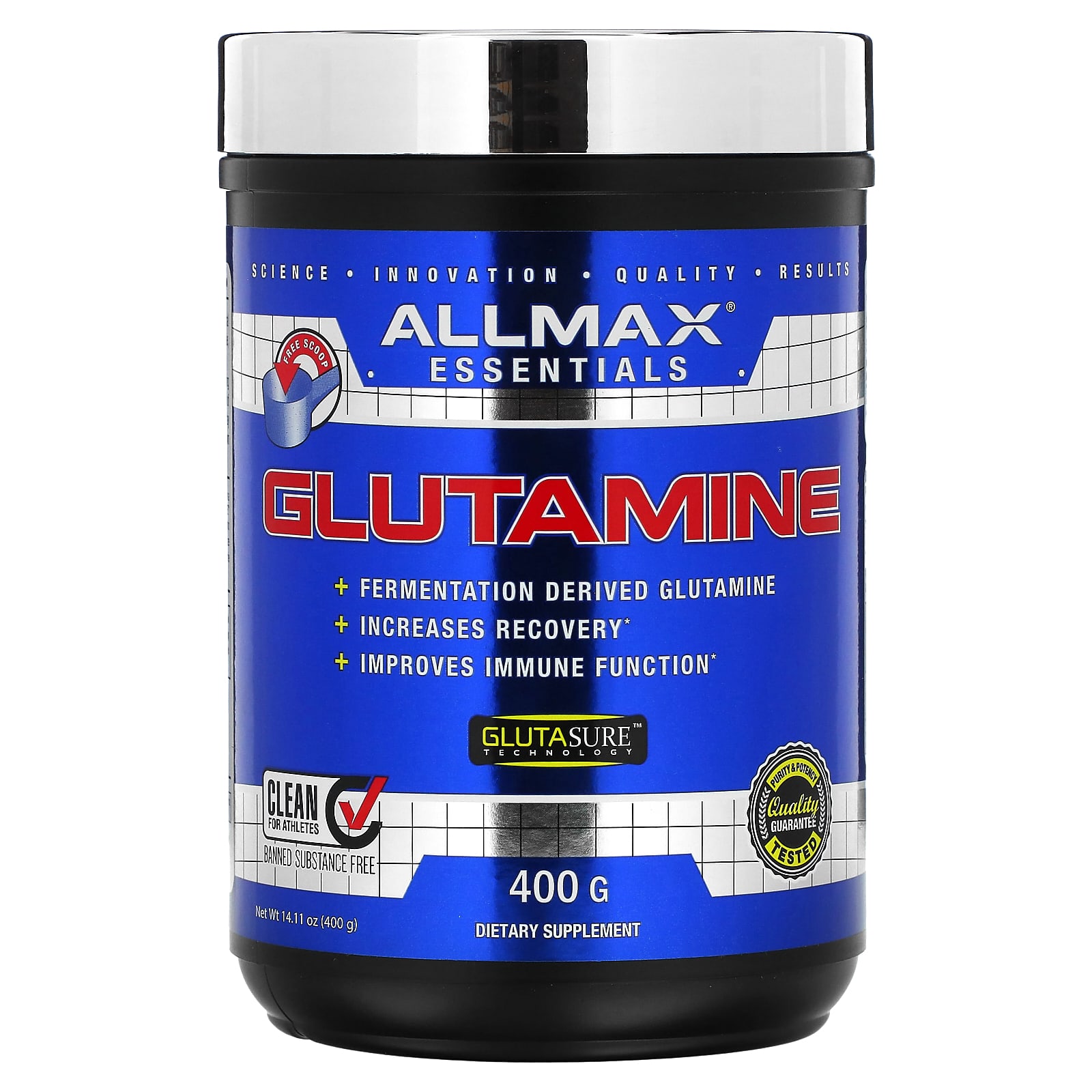 ALLMAX Essentials глутамин 400 г 1411 унции 6290₽