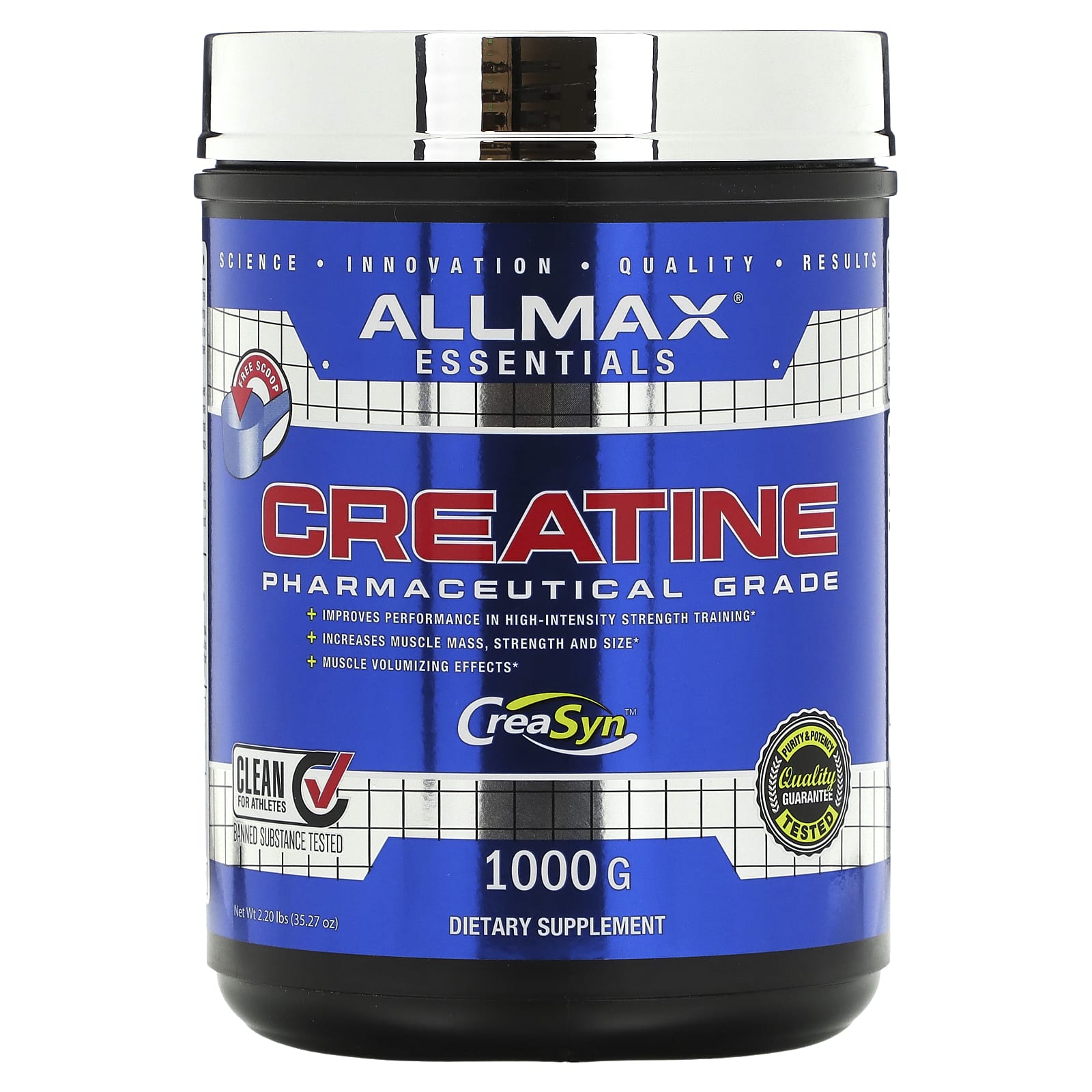ALLMAX Креатин фармацевтической степени чистоты 1000 г 22 фунта 9790₽