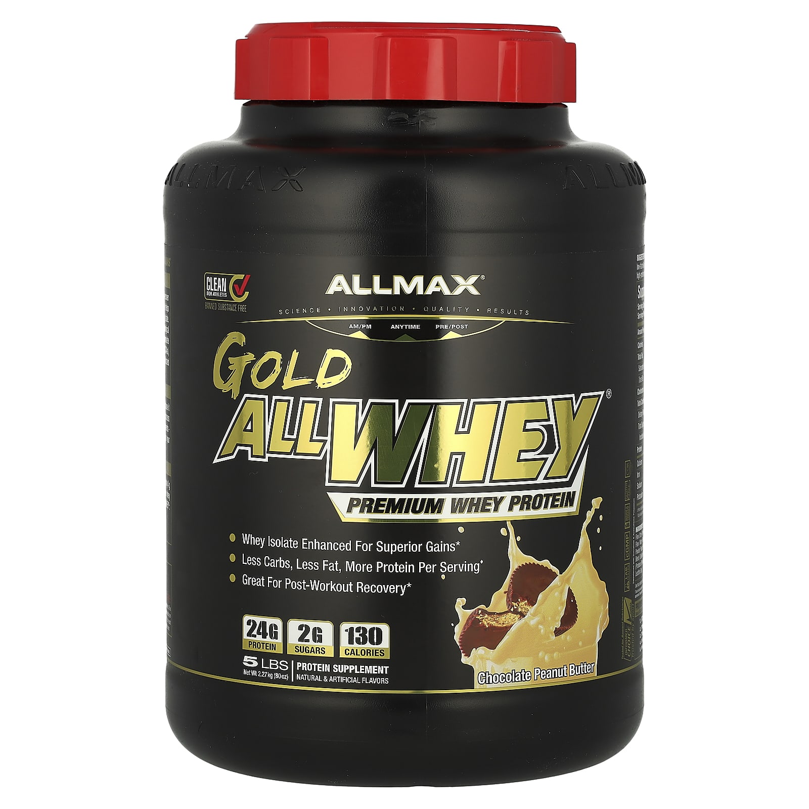 ALLMAX Gold AllWhey сывороточный протеин премиального качества шоколад и арахисовое масло 5 фунтов 5 фунтов 17790₽
