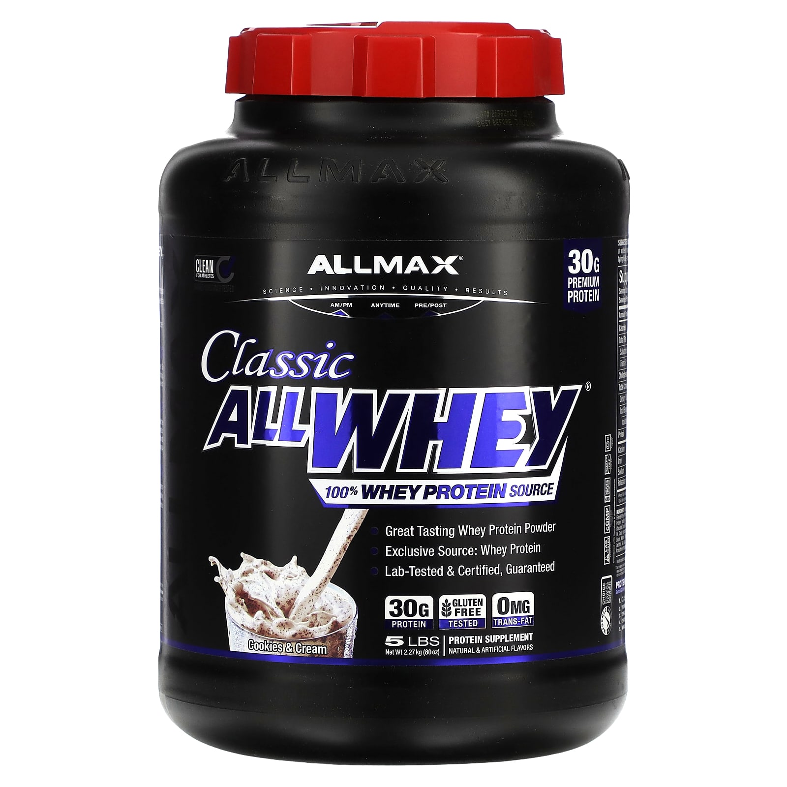 ALLMAX, AllWhey Classic, 100% сывороточный белок, печенье и сливки, 5 фунтов (2,27 кг)