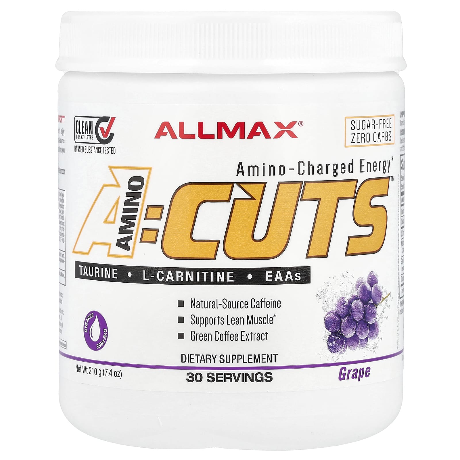 ALLMAX, ACUTS ™, Energy-Charged Energy, виноград, 210 г (7,4 унции)