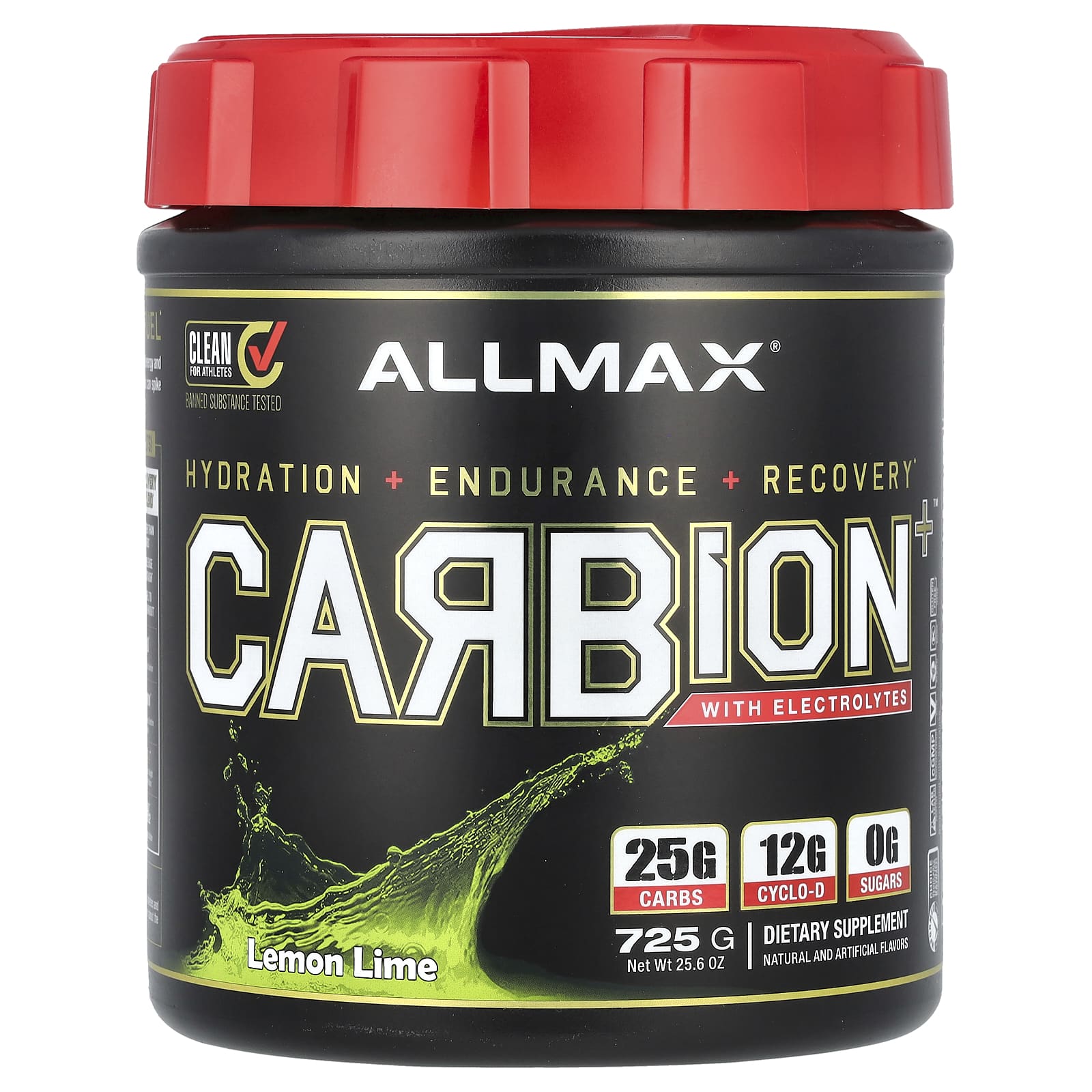 ALLMAX, CARBion + с электролитами, лимон и лайм, 725 г (30,7 унции)