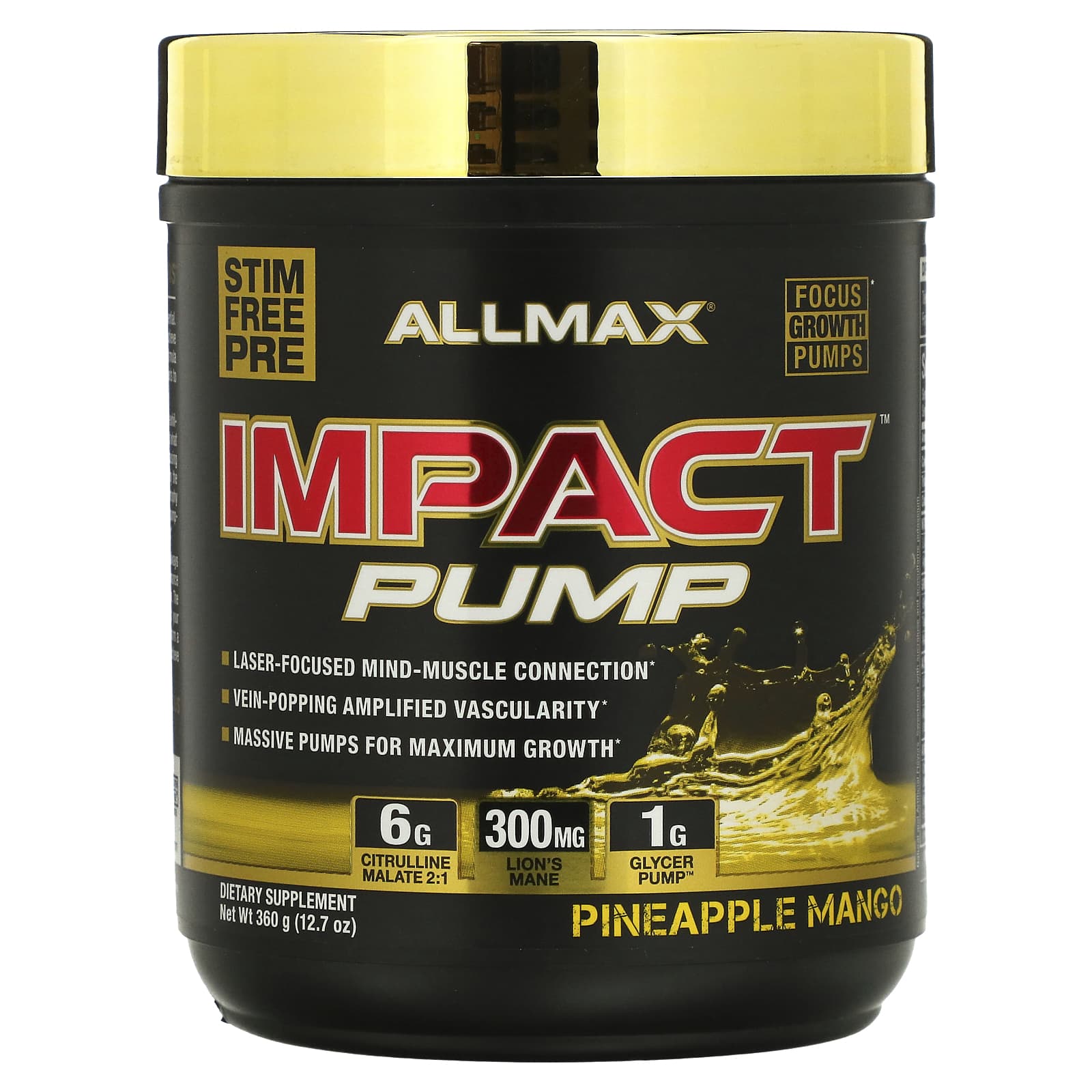 ALLMAX, Impact Pump, ананас и манго, 360 г (12,7 унции)