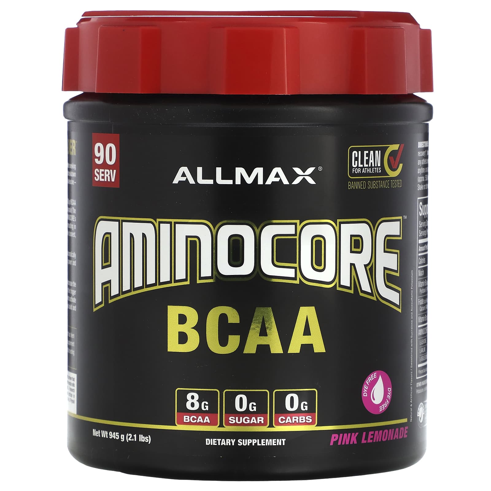 ALLMAX, AMINOCORE BCAA, со вкусом розового лимонада, 945 г (2,1 фунта)