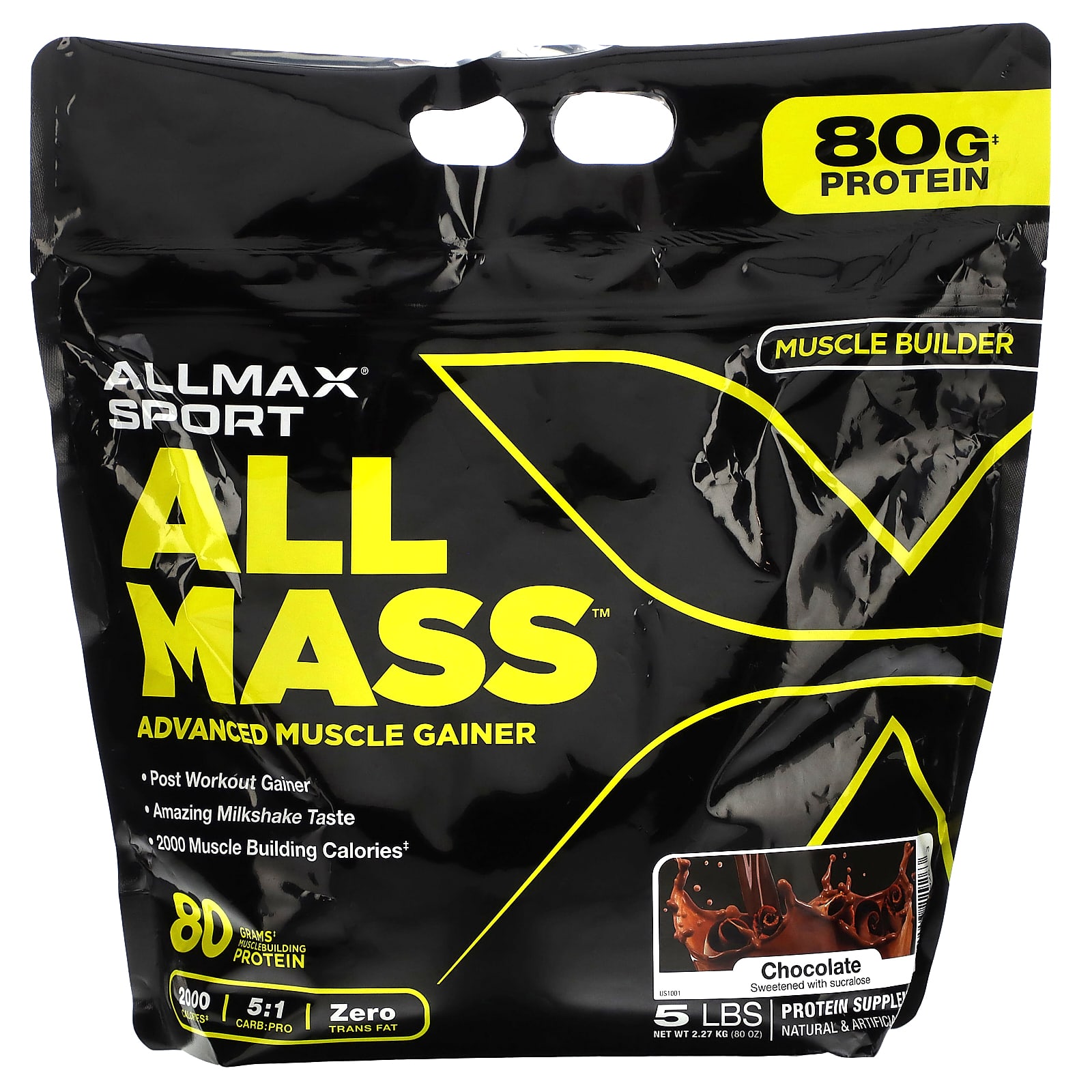 ALLMAX, Sport, ALLMASS ™, средство для наращивания мышечной массы, шоколад, 2,27 кг (5 фунтов)