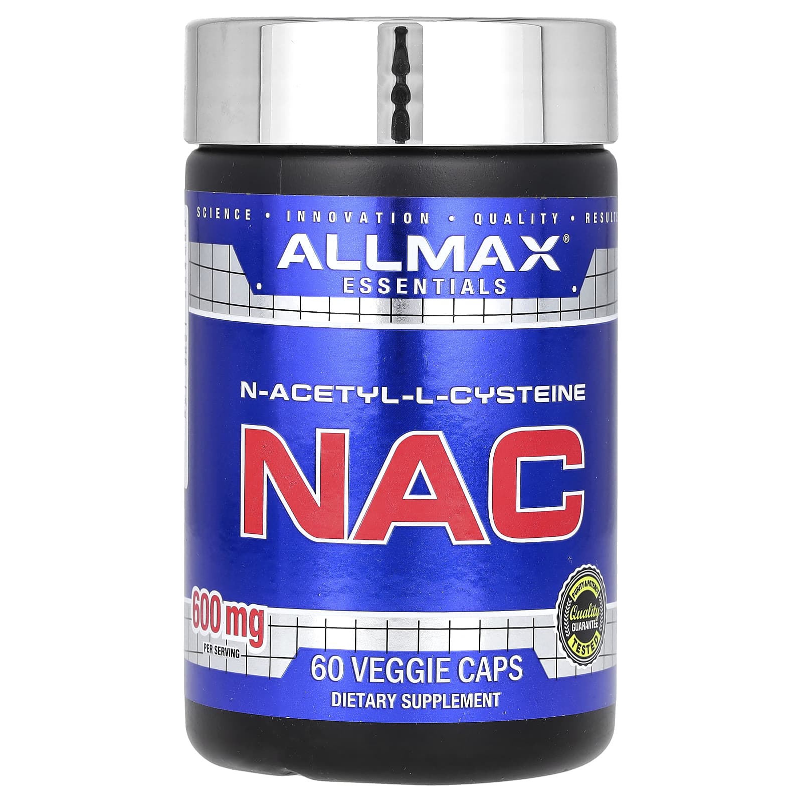 ALLMAX, Essentials, NAC, 600 мг, 60 растительных капсул