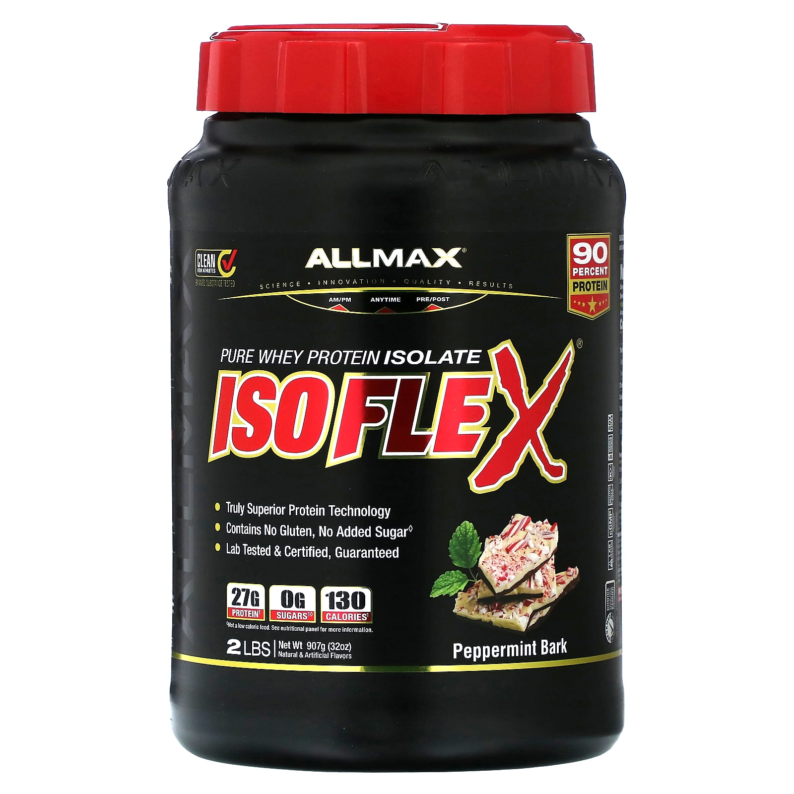 ALLMAX, Isoflex, чистый изолят сывороточного протеина, со вкусом коры перечной мяты, 907 г (2 фунта)