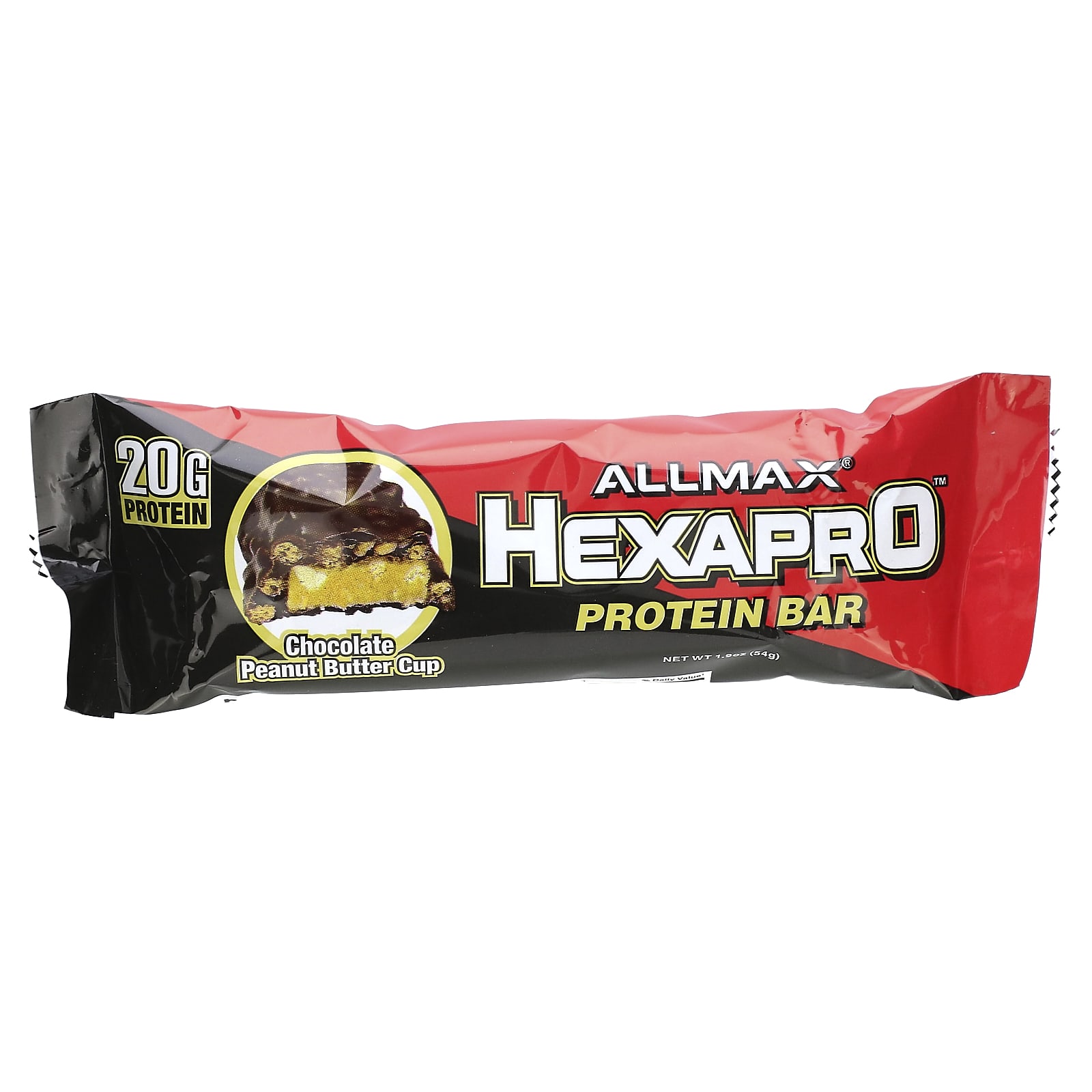 ALLMAX, Hexapro Protein Bar, протеиновый батончик, шоколад и арахисовая паста, 54 г (1,9 унции)